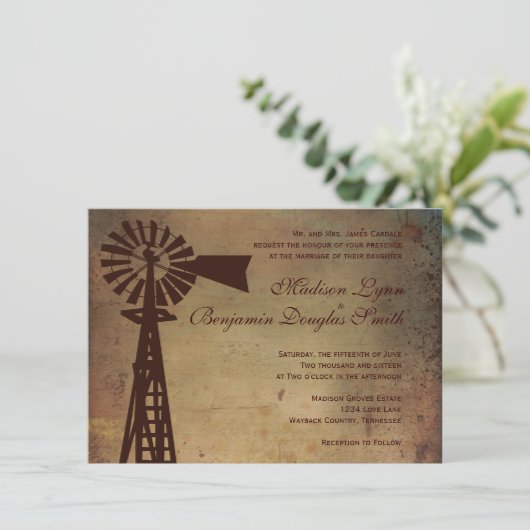 Invitations rustiques de mariage de ferme de (Debout devant)