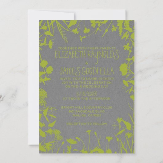 Invitations rustiques de mariage de jardin (Devant)