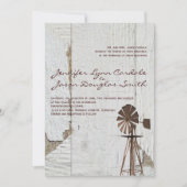 Invitations rustiques de mariage de moulin à vent (Devant)