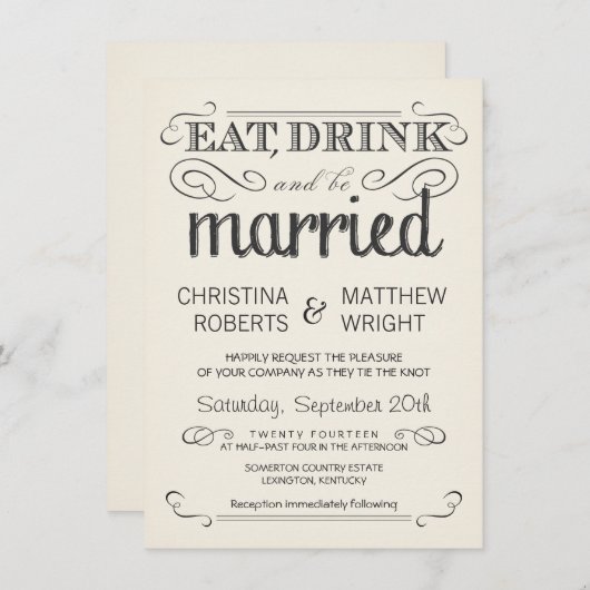 Invitations rustiques de mariage de parchemin de (Devant / Derrière)