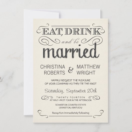 Invitations rustiques de mariage de parchemin de (Devant)