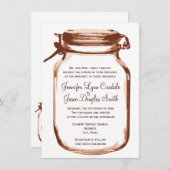 Invitations rustiques de mariage de pays de pot de (Devant / Derrière)