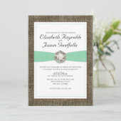 Invitations rustiques de mariage de perle (Debout devant)