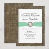 Invitations rustiques de mariage de perle (Devant / Derrière)