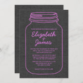 Invitations rustiques de mariage de pot de maçon (Devant / Derrière)