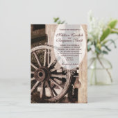 Invitations rustiques de mariage de roues de pays (Debout devant)