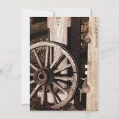 Invitations rustiques de mariage de roues de pays (Dos)