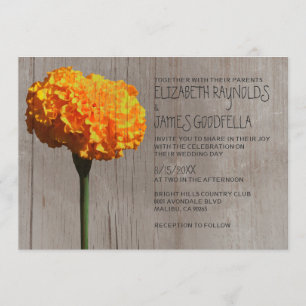 Invitations rustiques de mariage de souci