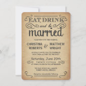 Invitations rustiques de mariage de style de (Devant)