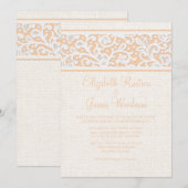 Invitations rustiques de mariage de toile de jute (Devant / Derrière)