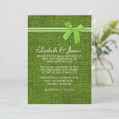 Invitations rustiques de mariage de toile de jute (Debout devant)