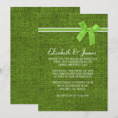 Invitations rustiques de mariage de toile de jute (Devant / Derrière)