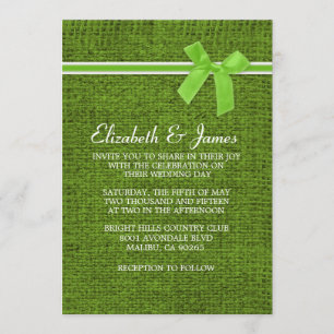 Invitations rustiques de mariage de toile de jute