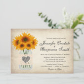 Invitations rustiques de mariage de tournesol de (Debout devant)