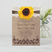 Invitations rustiques de mariage de tournesol de (Debout devant)