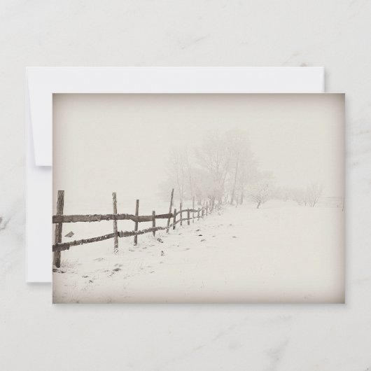 Invitations rustiques de mariage d'hiver de (Dos)