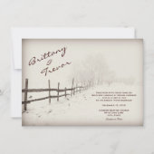 Invitations rustiques de mariage d'hiver de (Devant)
