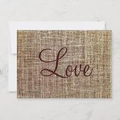 Invitations rustiques de mariage d'impression de (Dos)