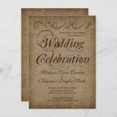 Invitations rustiques de papier vintages de (Devant / Derrière)