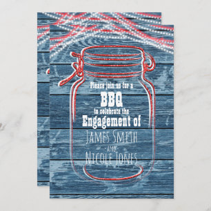 Invitations rustiques de Red White & Blue Mason Ja