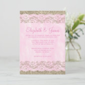 Invitations rustiques de rose et blanches de (Debout devant)
