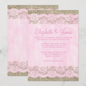 Invitations rustiques de rose et blanches de (Devant / Derrière)