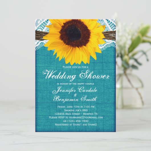 Invitations rustiques de wedding shower de (Debout devant)