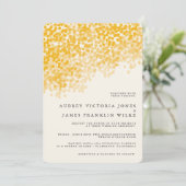 Invitations rustiques d'or de mariage de la petite (Debout devant)