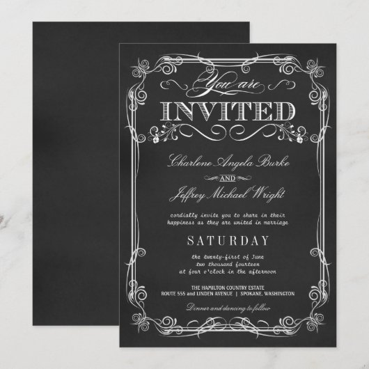 Invitations rustiques élégantes de mariage de (Devant / Derrière)