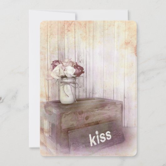 Invitations rustiques en bois de mariage (Dos)