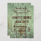 Invitations rustiques en bois de mariage de grange (Devant / Derrière)