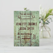 Invitations rustiques en bois de mariage de grange (Debout devant)