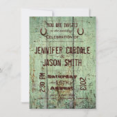 Invitations rustiques en bois de mariage de grange (Devant)