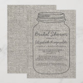 Invitations rustiques gris de Fête de la mariée de (Devant / Derrière)