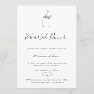 Invitations rustiques grises de dîner de