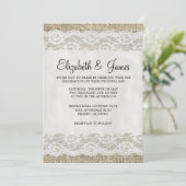 Invitations rustiques noires et blanches de (Debout devant)