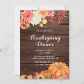 Invitations Rustiques Orange Citrouille Thanksgivi (Devant)