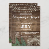 Invitations rustiques personnalisables de mariage (Devant / Derrière)