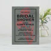 Invitations Rustiques Red & Black Bridal Showback (Debout devant)