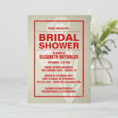 Invitations Rustiques Red & White de douche nuptia (Debout devant)