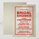 Invitations Rustiques Red & White de douche nuptia (Devant / Derrière)