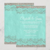 Invitations rustiques turquoises de mariage de (Devant / Derrière)
