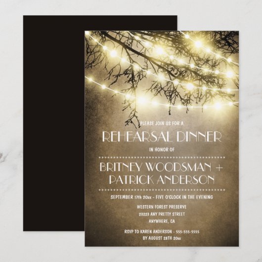 Invitations rustiques vintages de dîner de (Devant / Derrière)