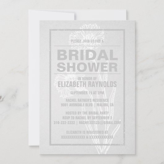 Invitations Rustiques White Bridal Show (Devant)