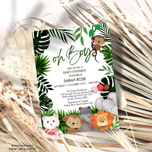 invitations Safari bébé douche Little Wild One