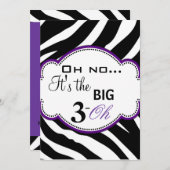 Invitations sales d'impression sauvage de zèbre 30 (Devant / Derrière)