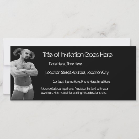 Invitations Satyr in Briefs II (2 côtés) (Devant)