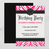 Invitations sauvages de fête d'anniversaire de (Devant / Derrière)