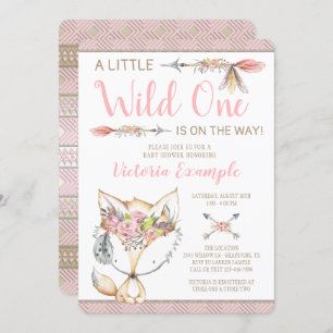 Invitations sauvages d'un baby shower de Fox de