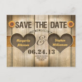 invitations "sauvegarder la date" en bois et tourn (Devant)